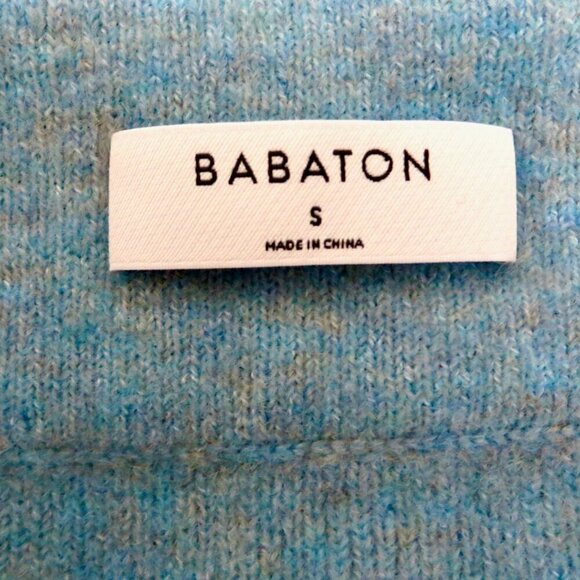 NEW! Babaton Aritzia Pull On Mini Skirt Wool Blend Light Blue SZ S - Picture 6 of 7
